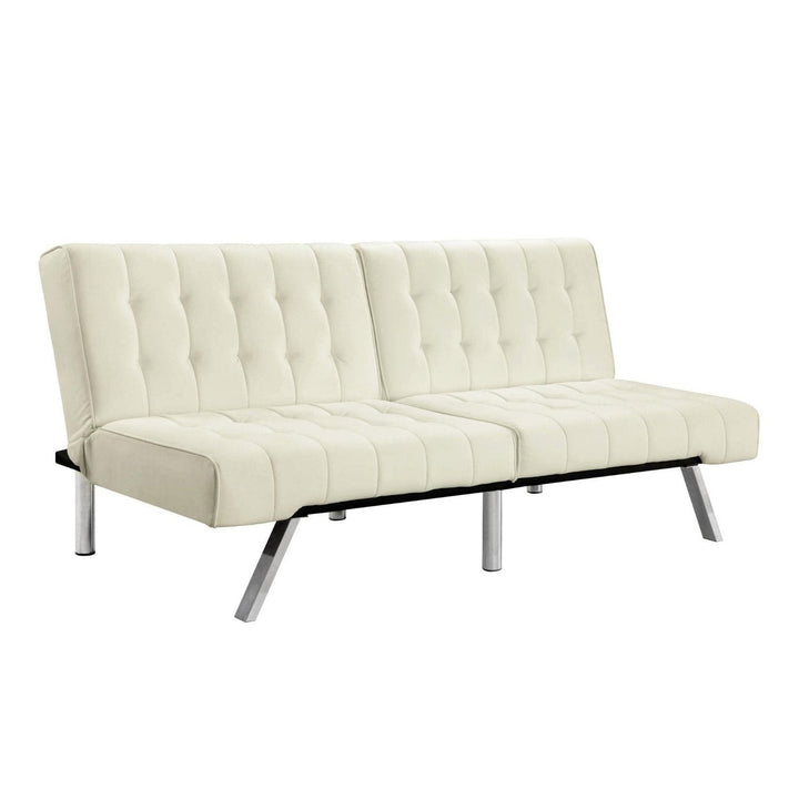 Splitback Multi-Position Futon Sofa Sleeper in Vanilla Image 1