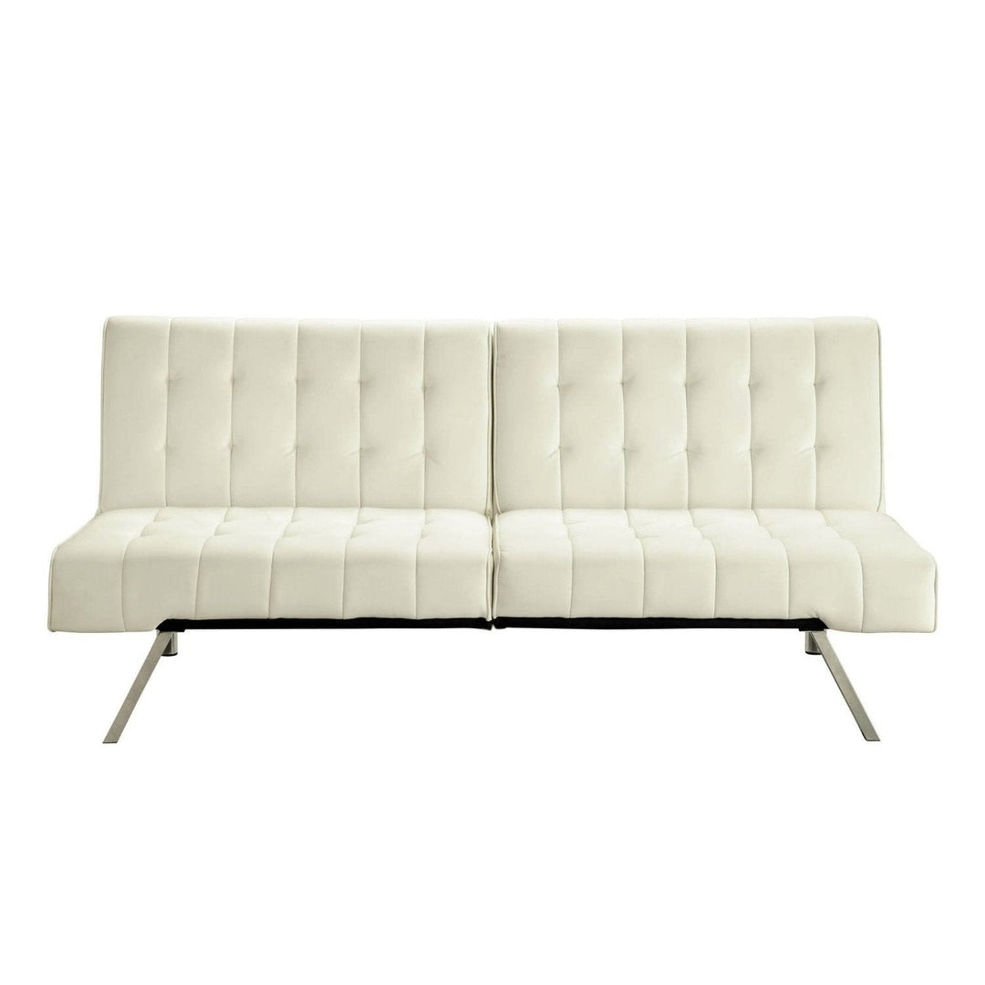 Splitback Multi-Position Futon Sofa Sleeper in Vanilla Image 3