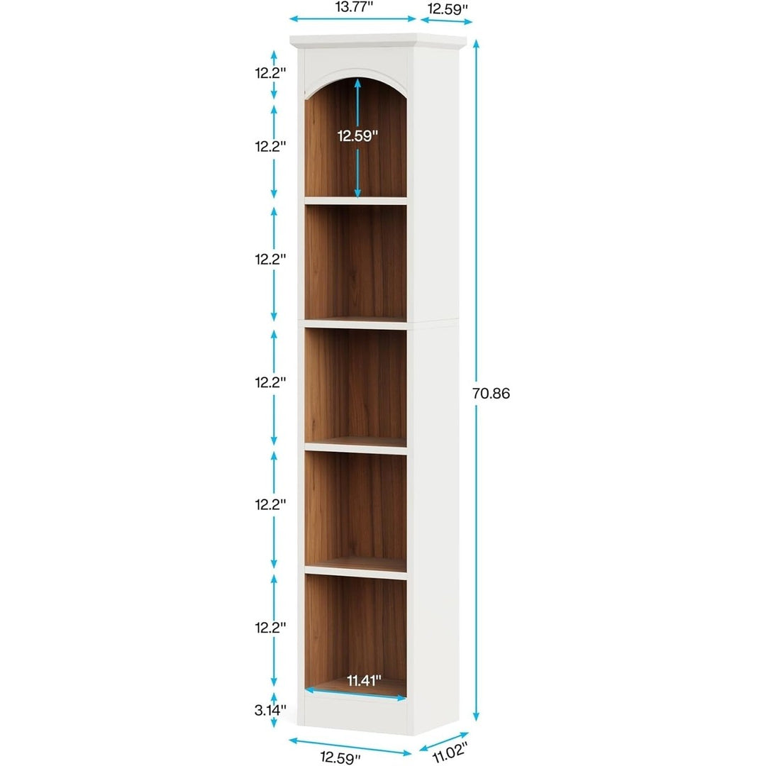 Tribesigns 70.9-Inch Tall,5-Tier Cube Bookshelf with Storage, Modern Slim Corner Display Shelves for Living Room Image 6