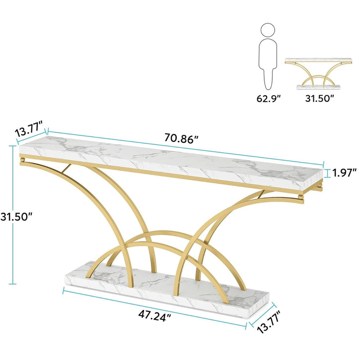 Tribesigns 70.9 Inch Narrow Sofa Table Metal Frame Console Table for Living Room Image 6