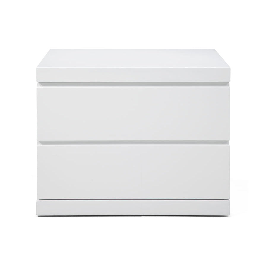 18" White Two Drawers Nightstand Image 2