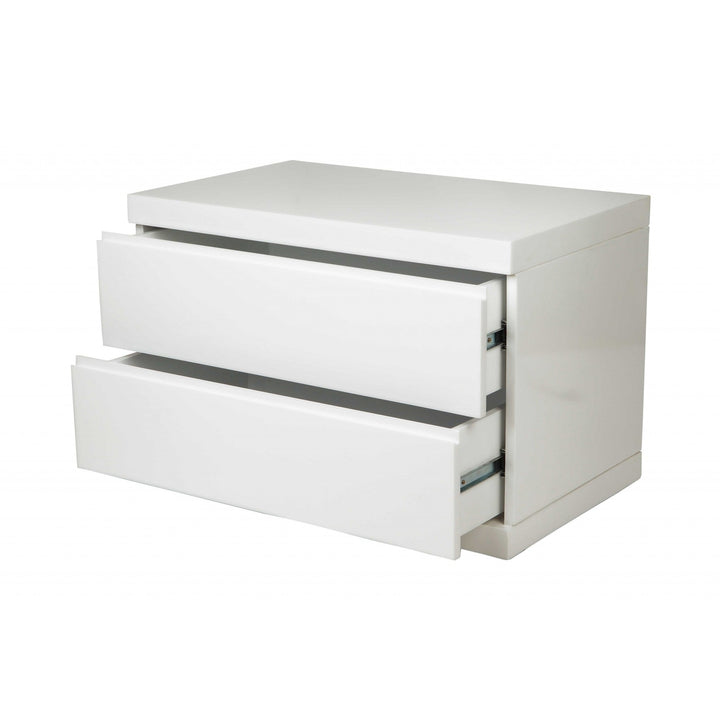 18" White Two Drawers Nightstand Image 3