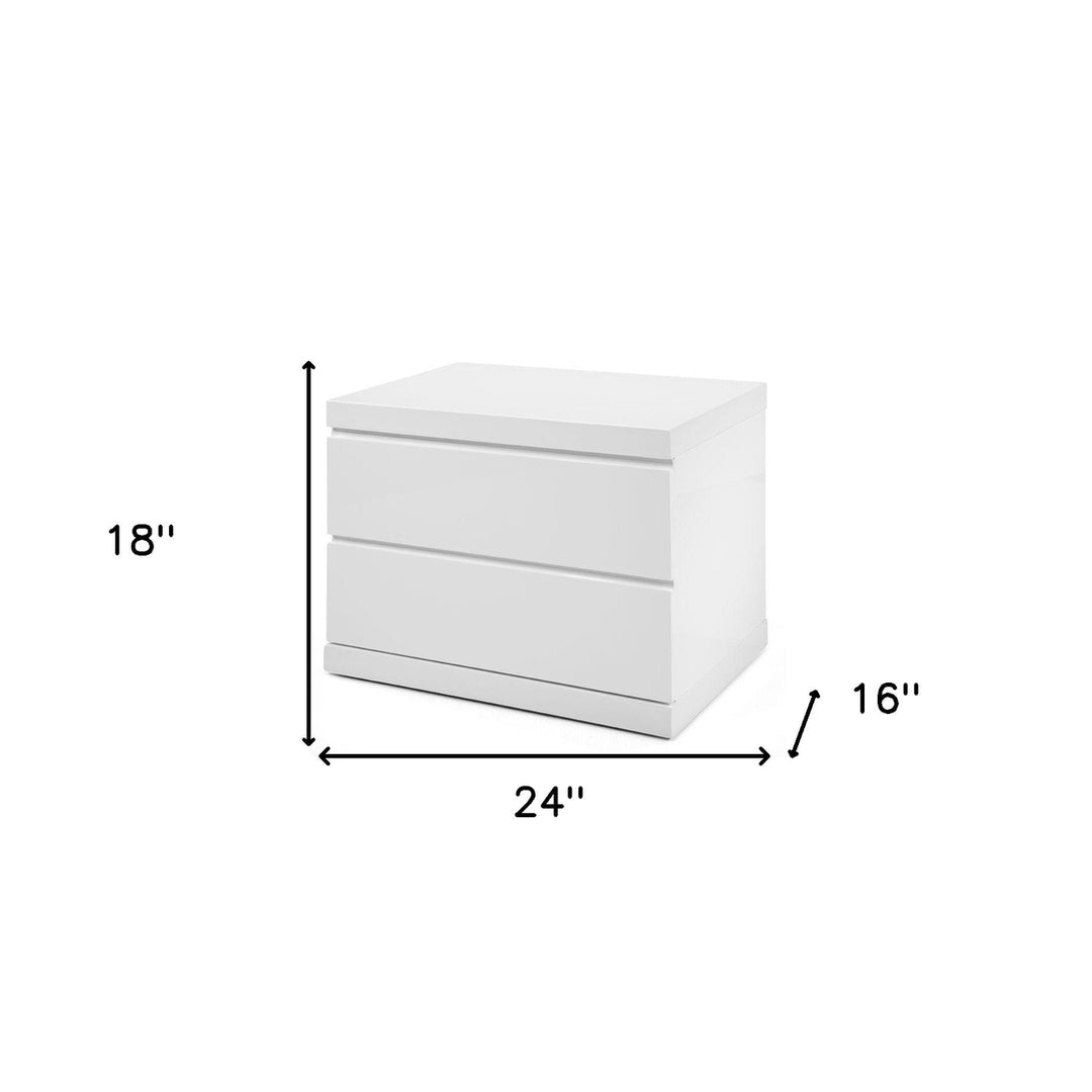 18" White Two Drawers Nightstand Image 4