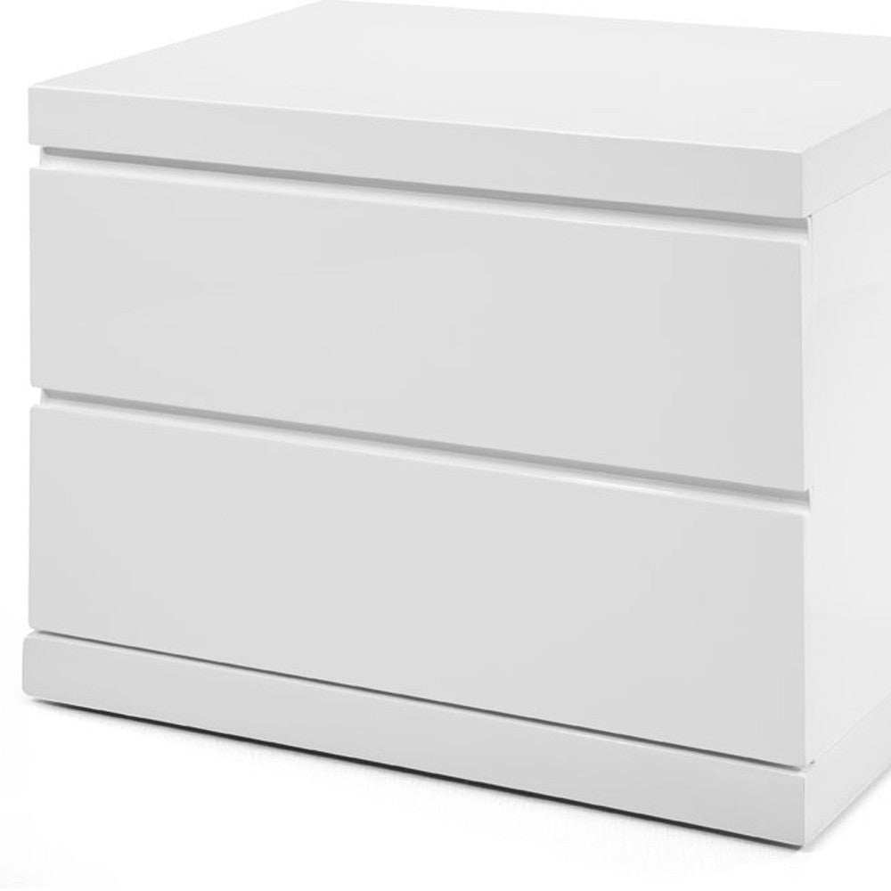 18" White Two Drawers Nightstand Image 6