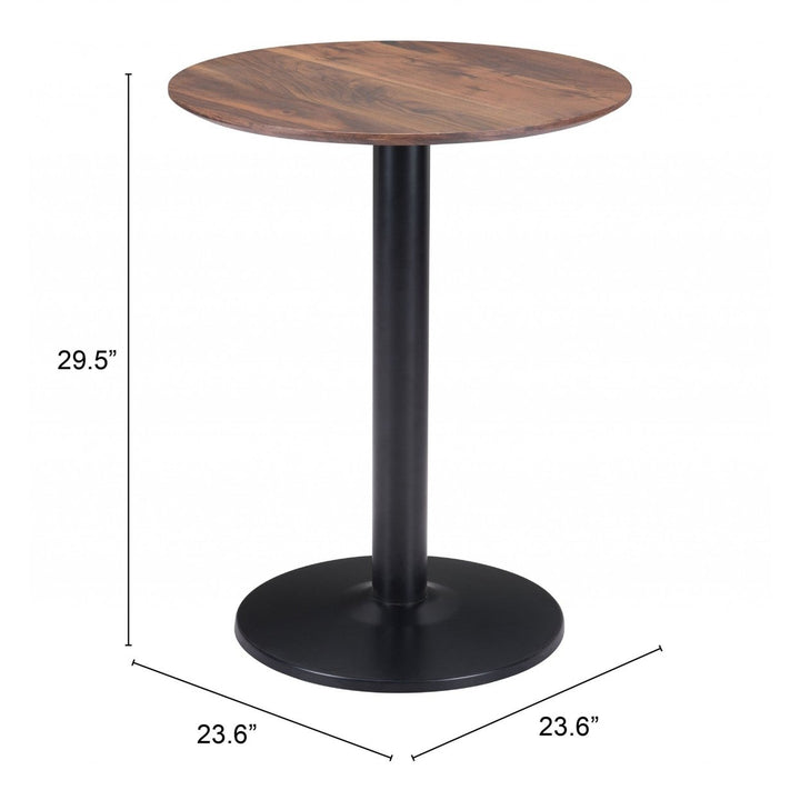 24" Black And Brown Round End Table Image 1