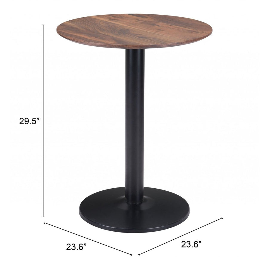 24" Black And Brown Round End Table Image 1