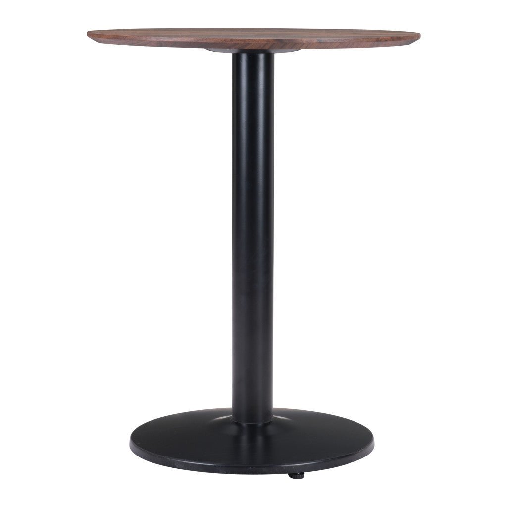 24" Black And Brown Round End Table Image 5