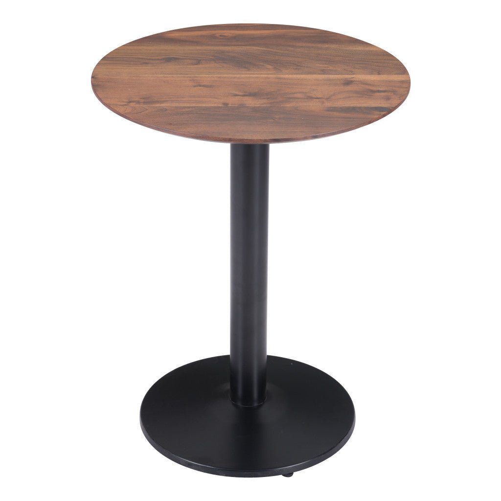 24" Black And Brown Round End Table Image 6