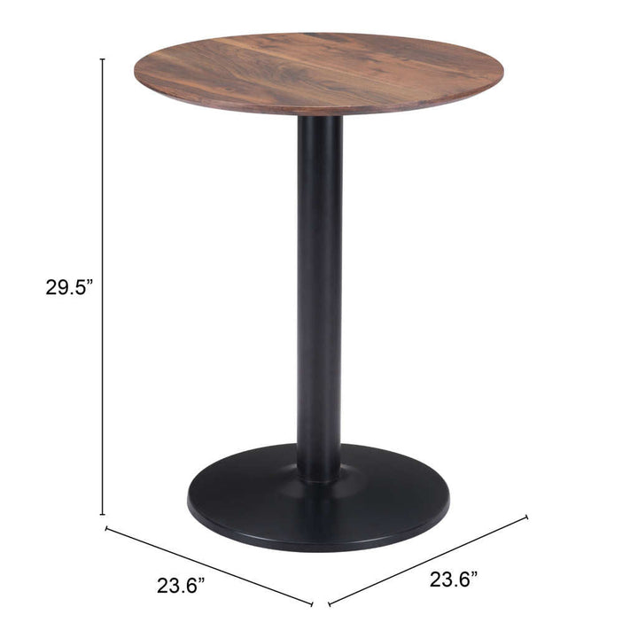 24" Black And Brown Round End Table Image 7