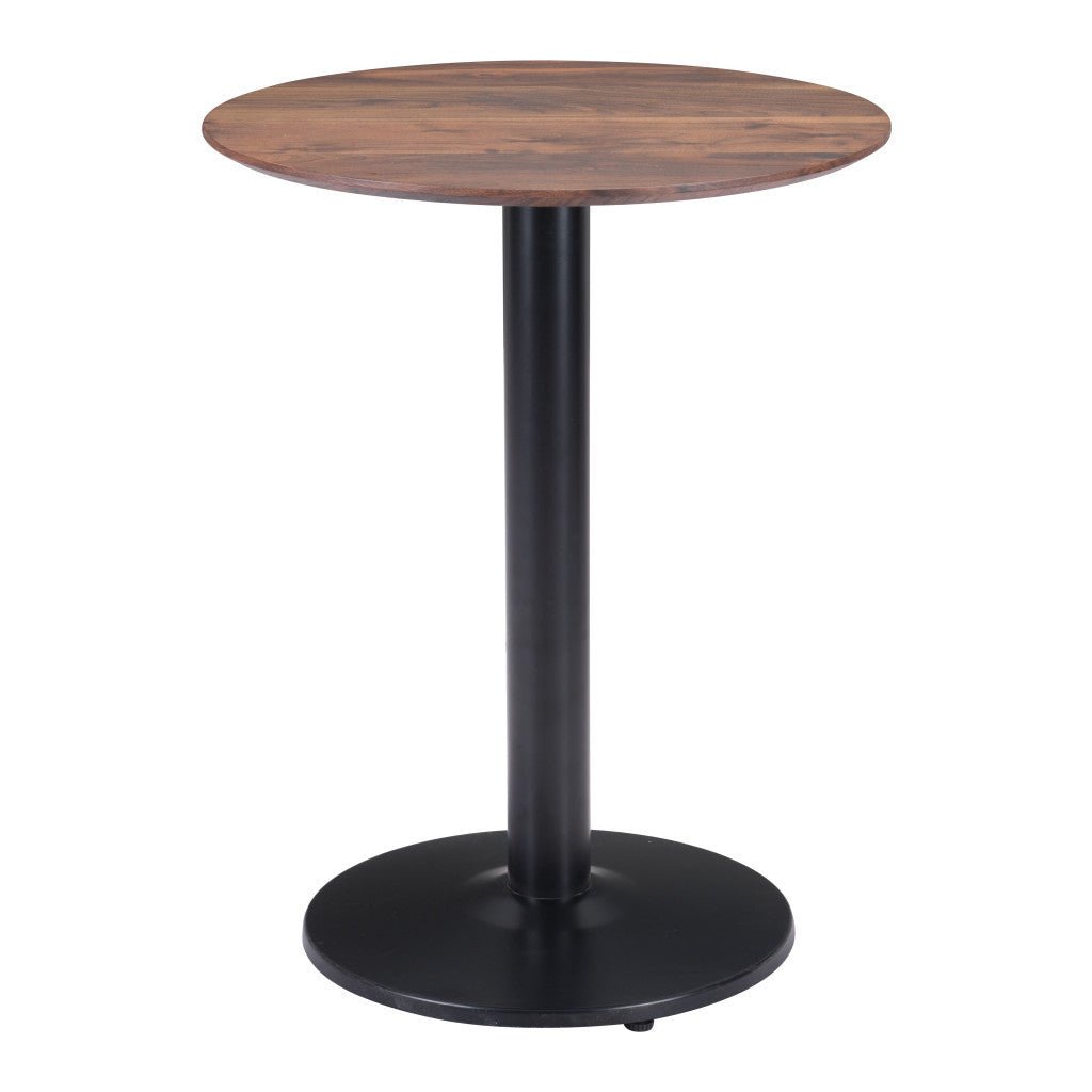 24" Black And Brown Round End Table Image 10