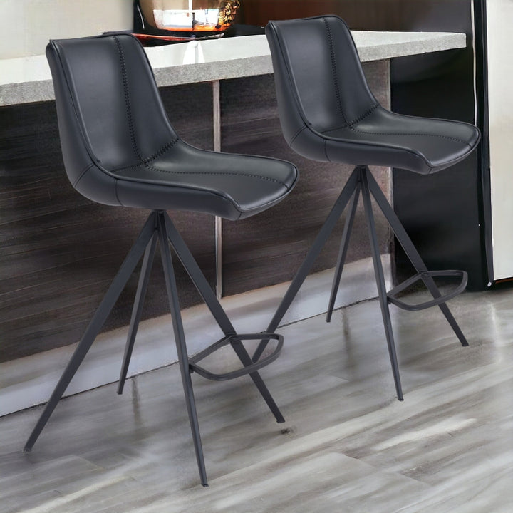 Set of Two 26" Steel Low Back Counter Height Bar Chairs Image 4