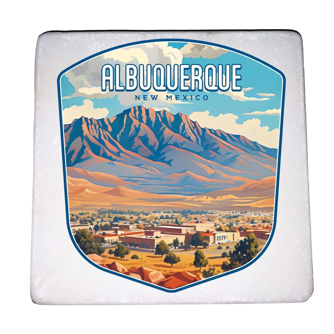 Alburqueque Mexico Design A Souvenir 4x4-Inch Coaster Marble 4 Pack Image 1