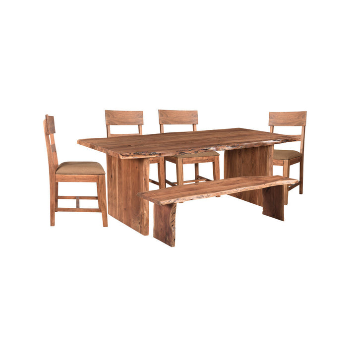 84" Brown Solid Wood Dining Image 6