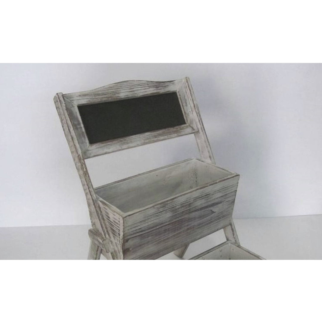 Home Garden Decorative Wood Shelf In Whitewash Gray Image 3