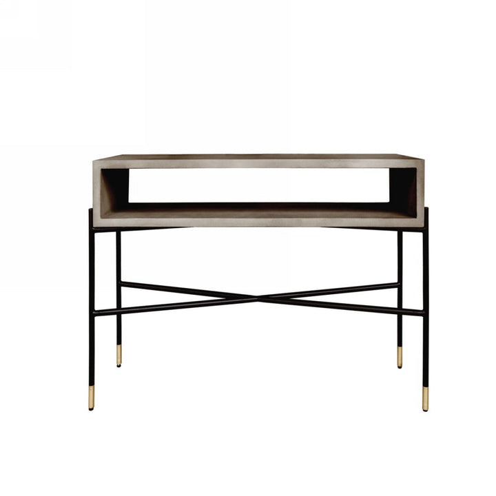 Industrial 45" Concrete And Metal Console Console Table Image 1