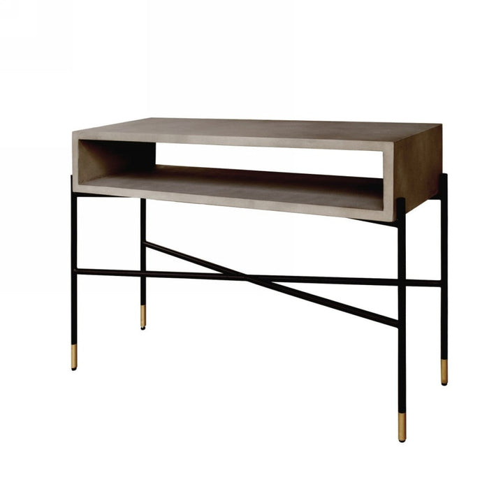 Industrial 45" Concrete And Metal Console Console Table Image 2