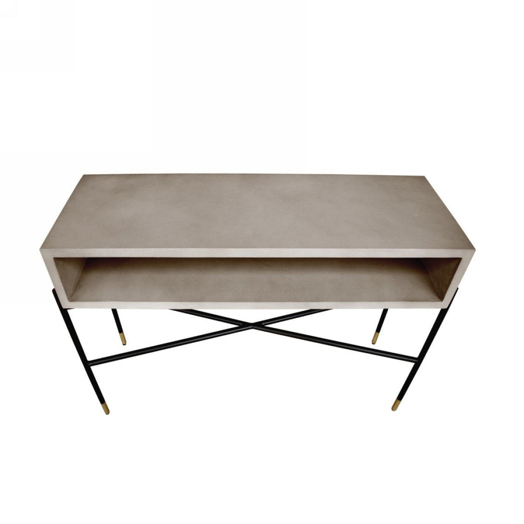 Industrial 45" Concrete And Metal Console Console Table Image 3