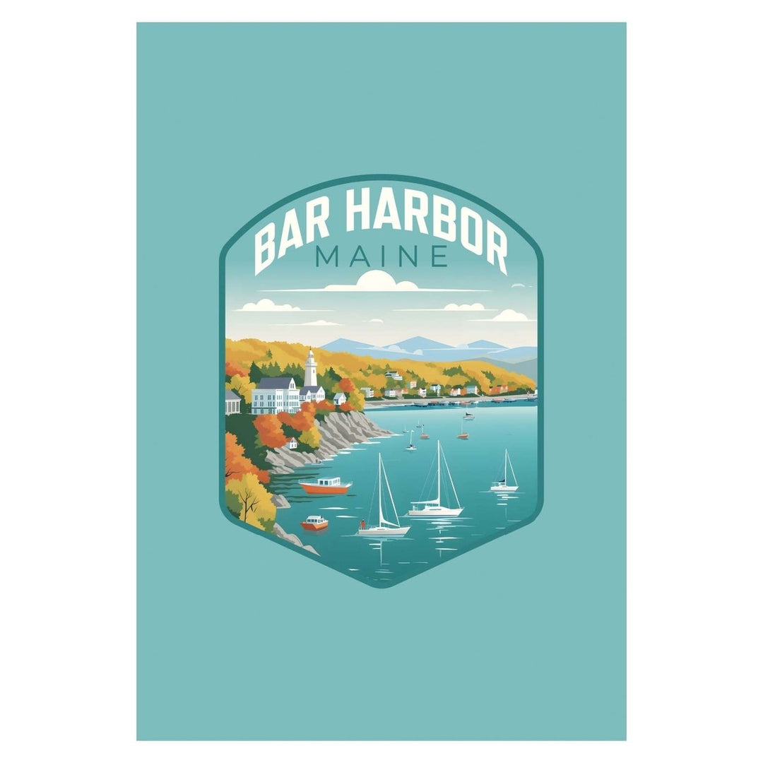 Bar Harbor Maine Design A Souvenir Wood sign with frame 5x7 Image 1