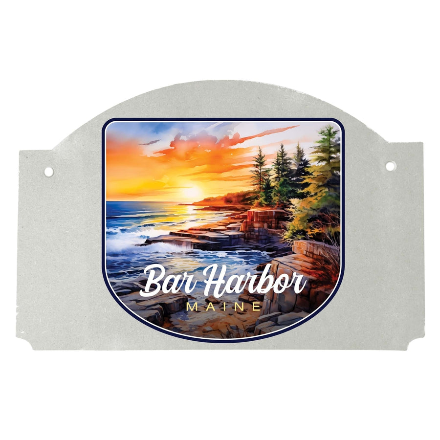 Bar Harbor Maine Design B Souvenir Wood sign flat with string Image 1