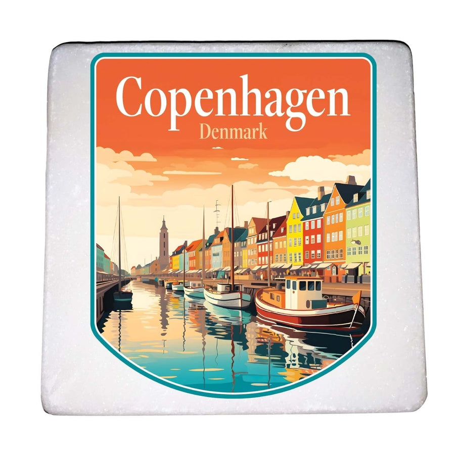 Copenhagen Denmark Design A Souvenir 4x4-Inch Coaster Marble 4 Pack Image 1