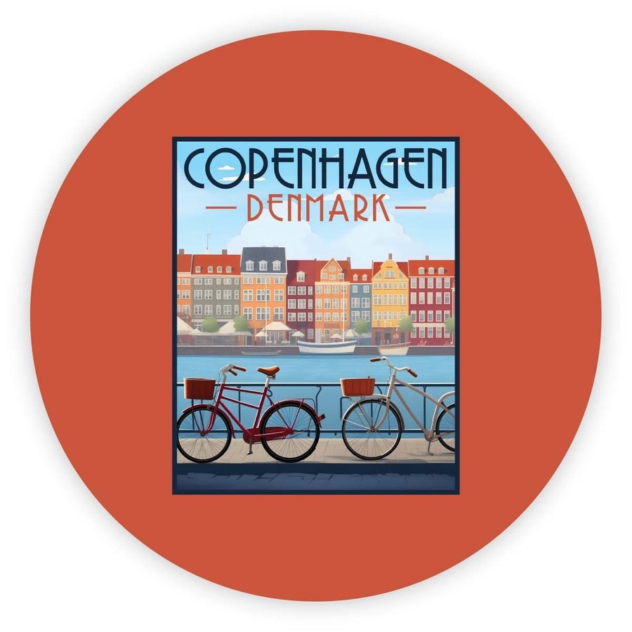 Copenhagen Denmark Design C Souvenir Round Vinyl Decal Sticker Image 1