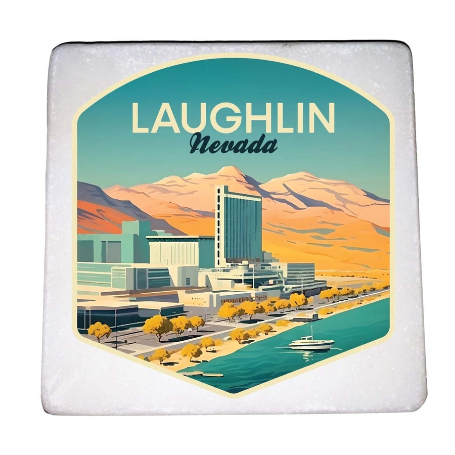 Laughlin Nevada Design A Souvenir 4x4-Inch Coaster Marble 4 Pack Image 1