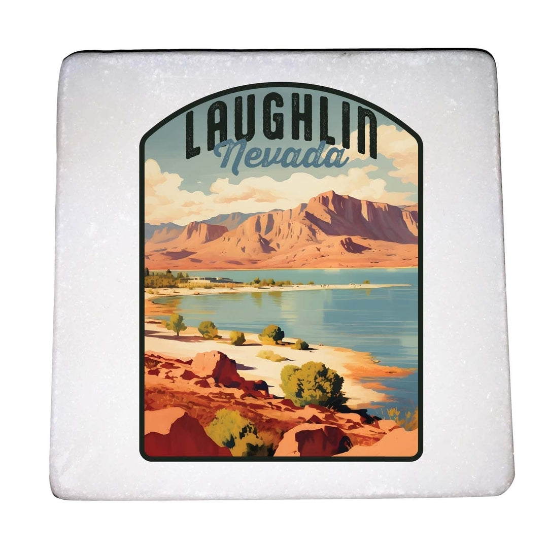 Laughlin Nevada Design B Souvenir 4x4-Inch Coaster Marble 4 Pack Image 1