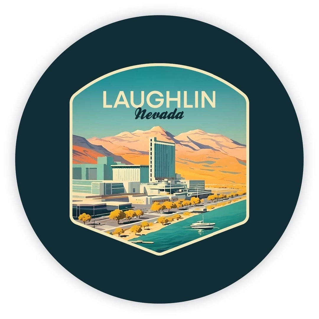 Laughlin Nevada Design A Souvenir Round Vinyl Decal Sticker Image 1