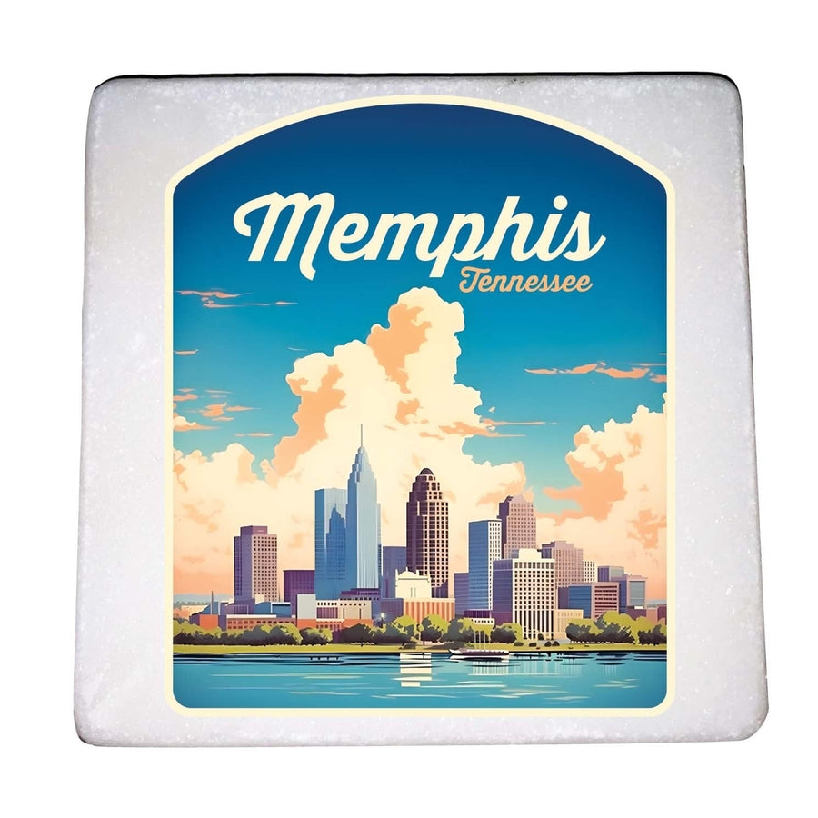 Memphis Tennessee Design A Souvenir 4x4-Inch Coaster Marble 4 Pack Image 1