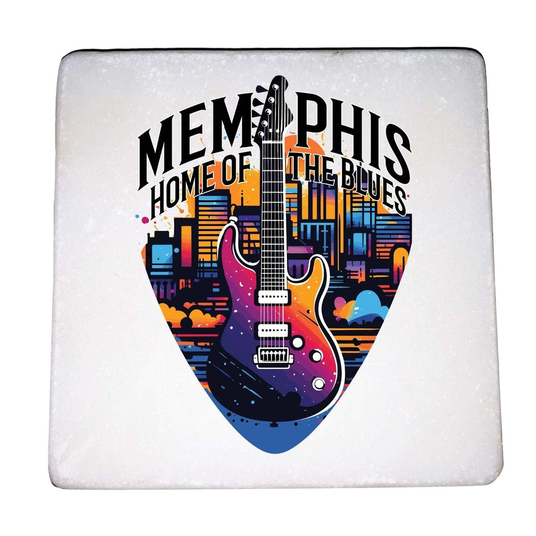 Memphis Tennessee Design B Souvenir 4x4-Inch Coaster Marble 4 Pack Image 1