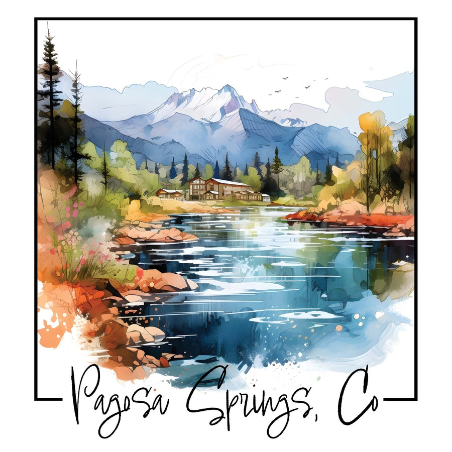 Pagosa Springs Colorado Design A Souvenir Vinyl Decal Sticker Image 1