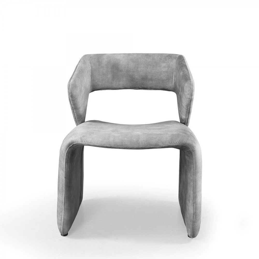 25" Light Grey Velvet Solid Color Side Chair Image 2