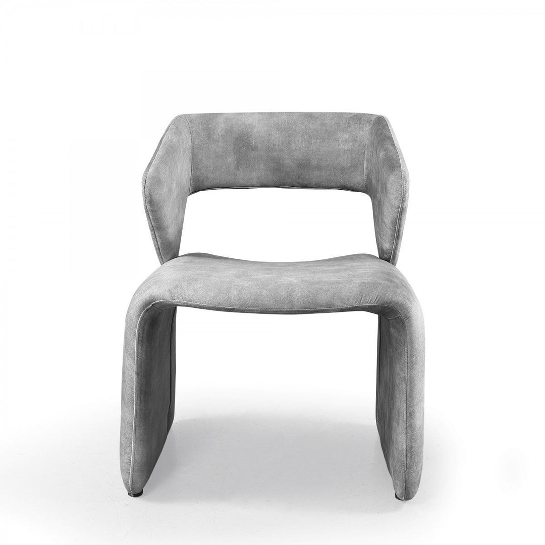 25" Light Grey Velvet Solid Color Side Chair Image 2