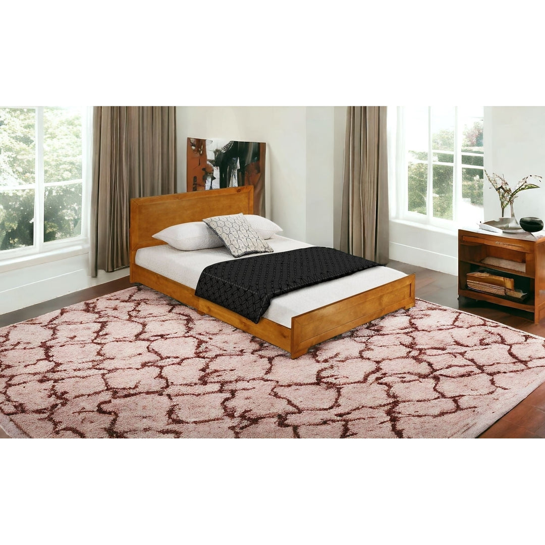 Walnut Wood Queen Platform Bed Image 8