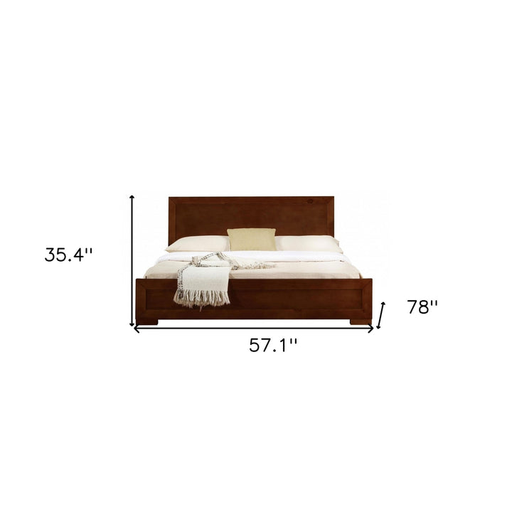 Walnut Wood Queen Platform Bed Image 9