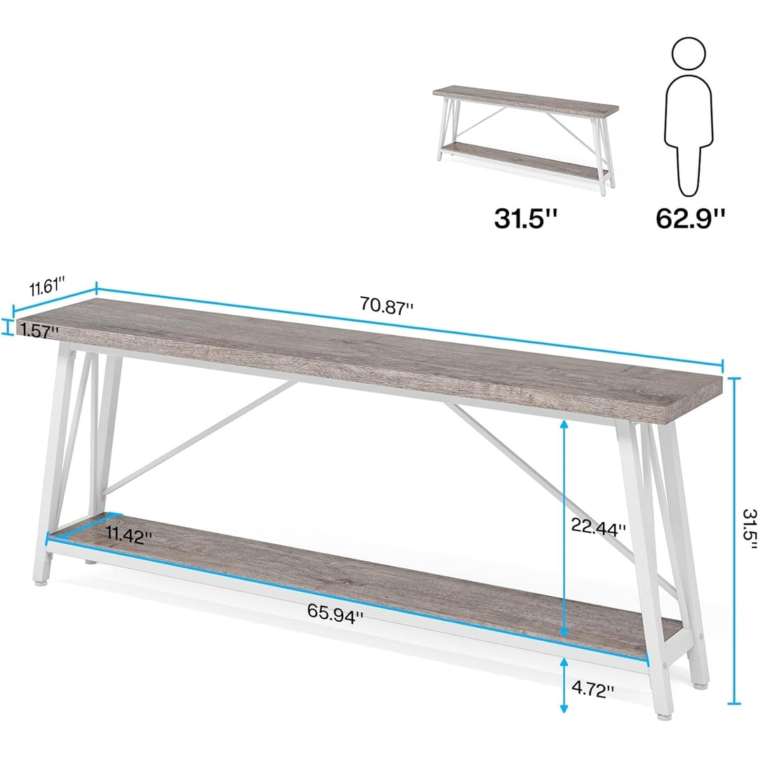 Tribesigns 70.9 Inches Industrial Extra Long Sofa Table Behind Couch, Entry Console Table for Hallway, Entryway Image 6