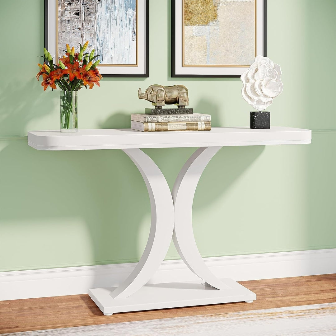 Tribesigns Modern Console Table, 40 inch Narrow Entryway Foyer Table with Geometric Base,Hallway Accent Table Image 1