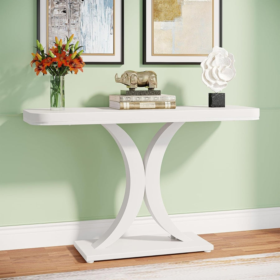 Tribesigns Modern Console Table, 40 inch Narrow Entryway Foyer Table with Geometric Base,Hallway Accent Table Image 1