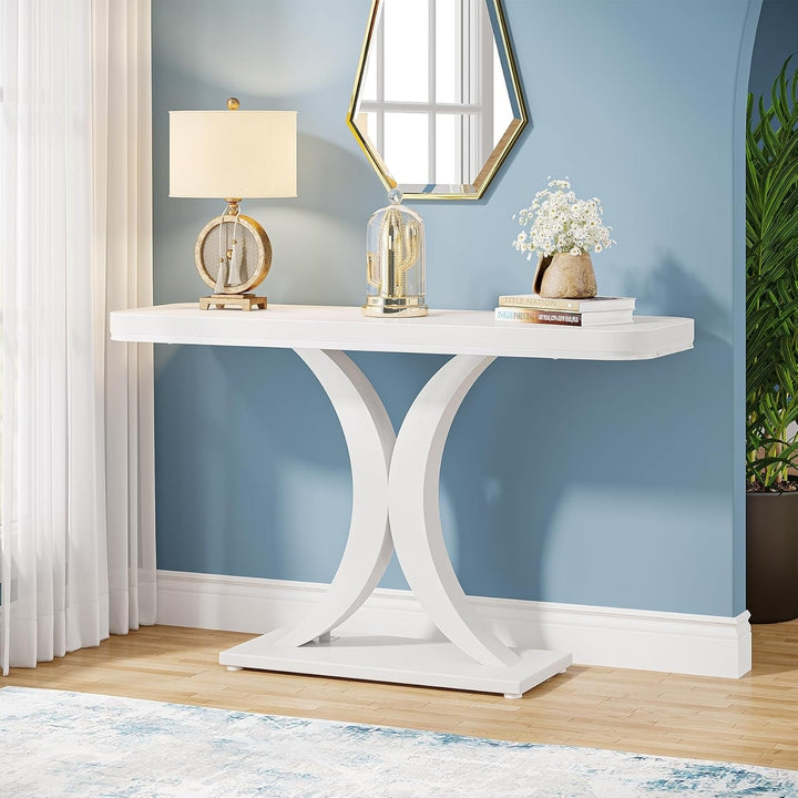 Tribesigns Modern Console Table, 40 inch Narrow Entryway Foyer Table with Geometric Base,Hallway Accent Table Image 3