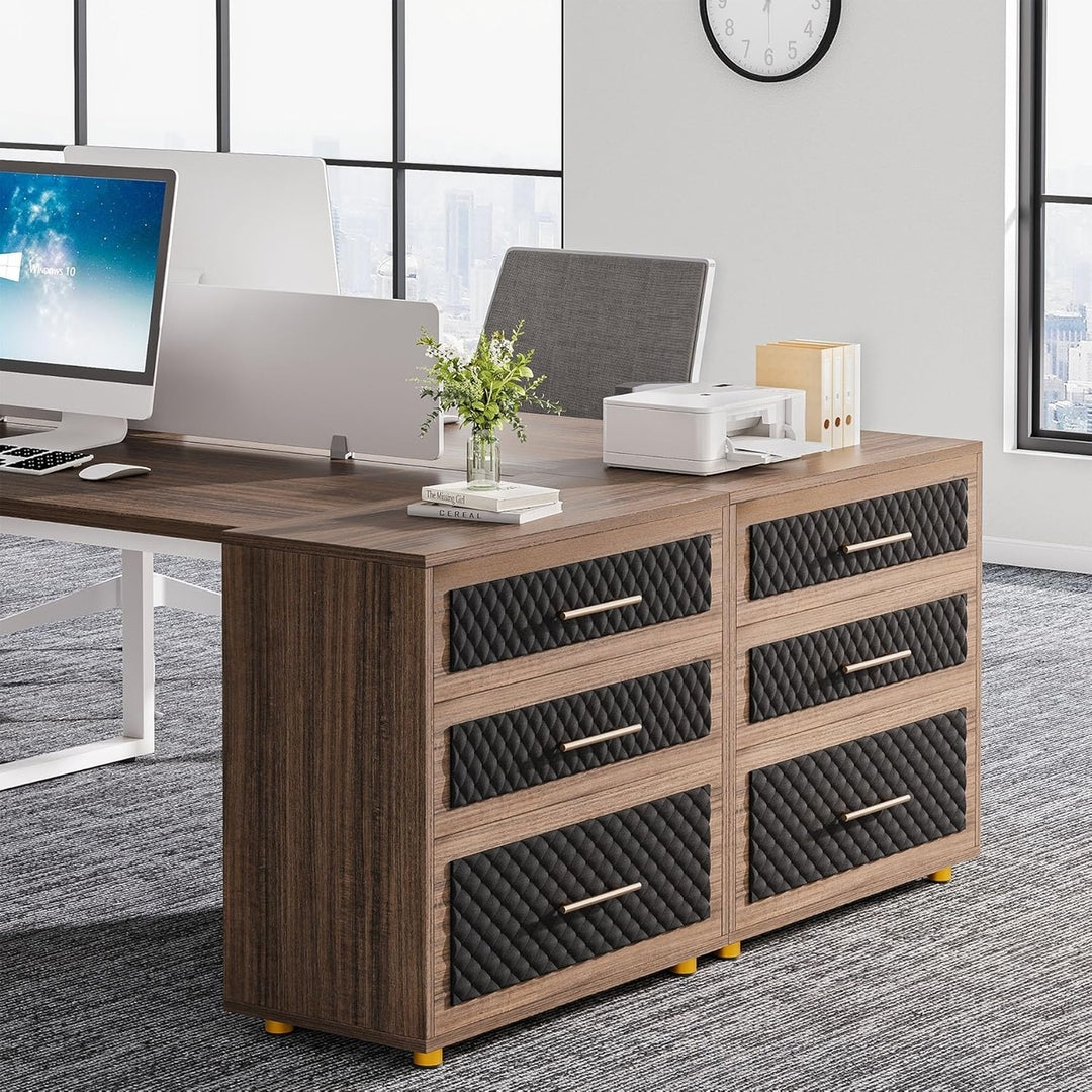 Tribesigns Modern 3-Drawer File Cabinet Black Large Storage Lateral MDF Image 5