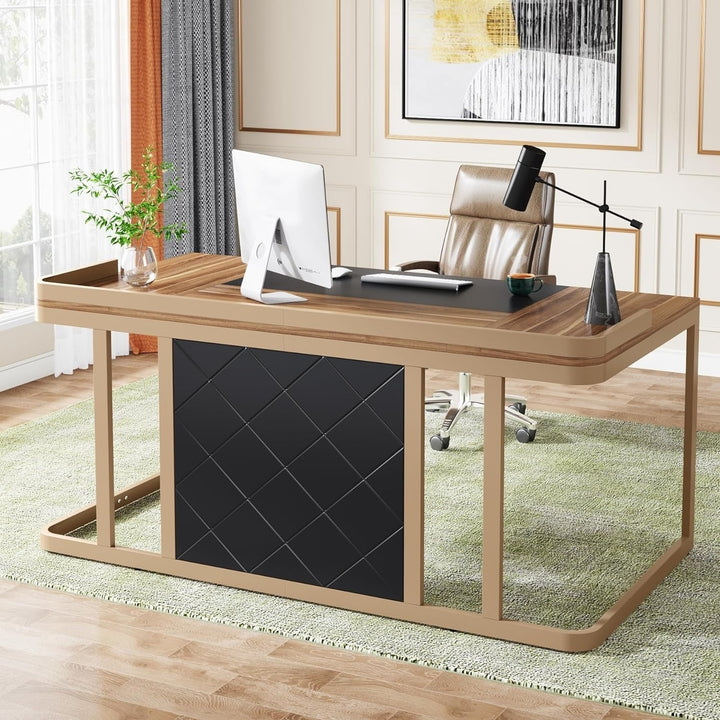 Tribesigns Modern Large Office Desk, Computer Table, Study Writing Desk with Metal Frame for Home Office Image 5