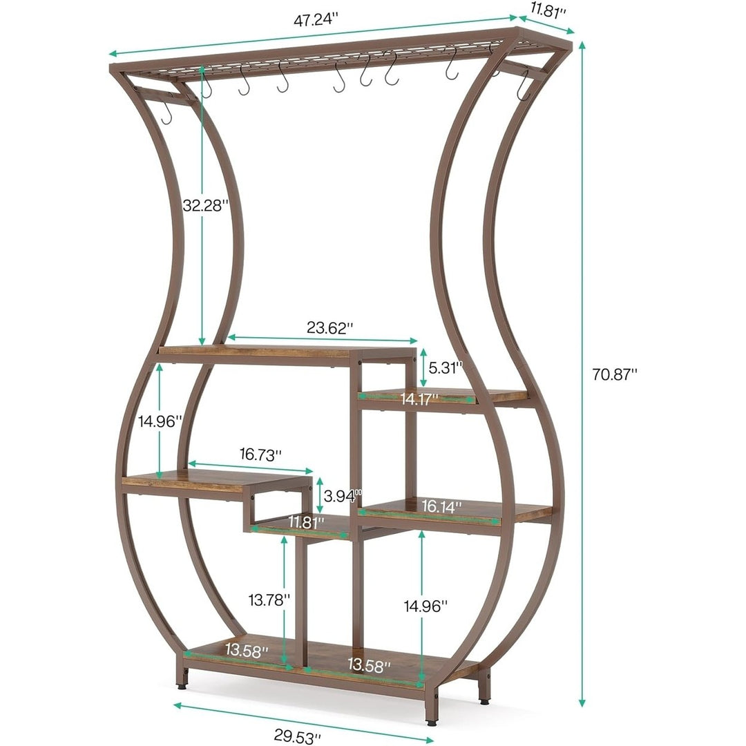 Tribesigns 6-Tier Plant Stand 70.9 Inch Tall Engineered Wood Metal Vase Design Image 6