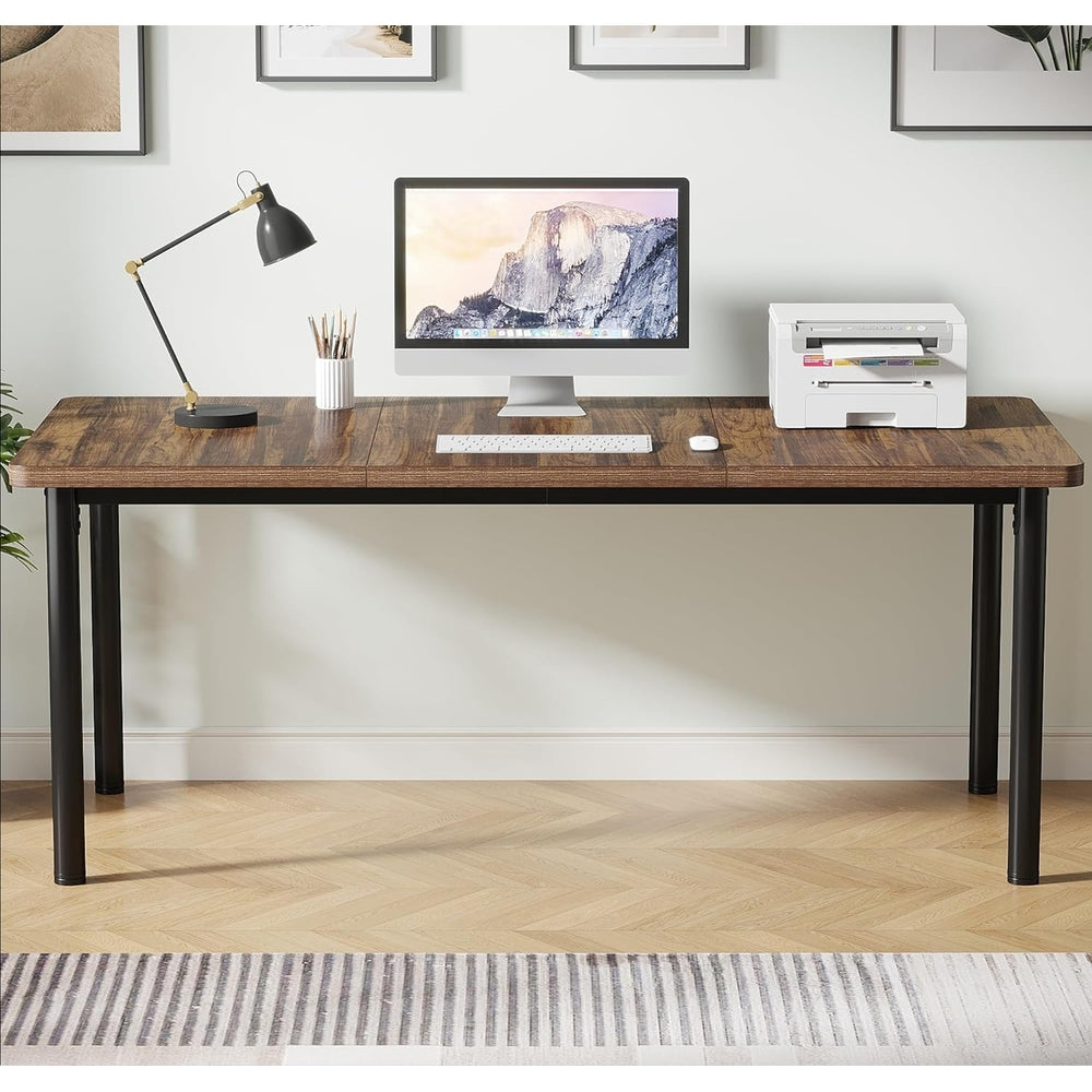 Tribesigns 70.87 Inch Large Executive Desk Metal Legs Farmhouse Computer Desk Image 2