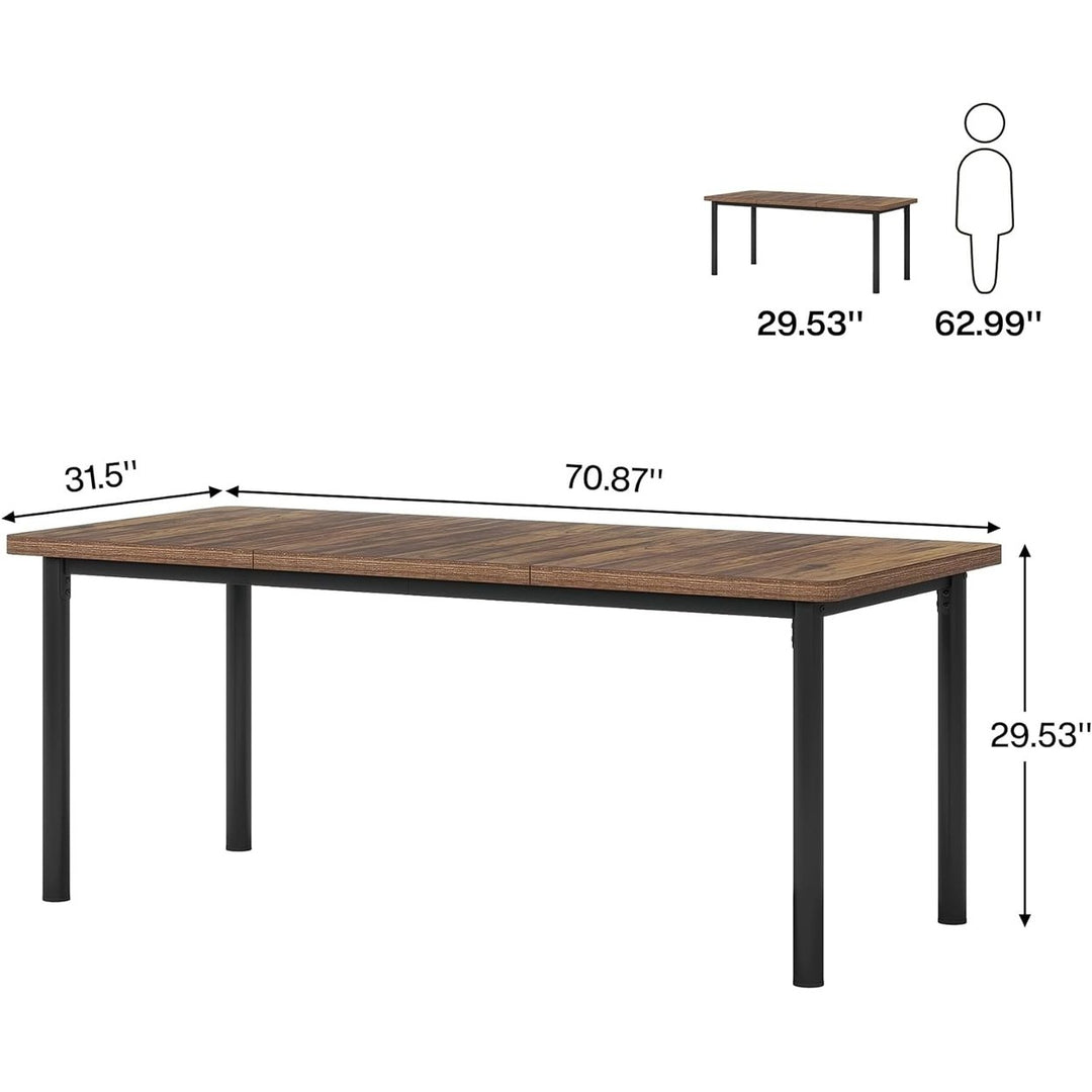 Tribesigns 70.87 Inch Large Executive Desk Metal Legs Farmhouse Computer Desk Image 6