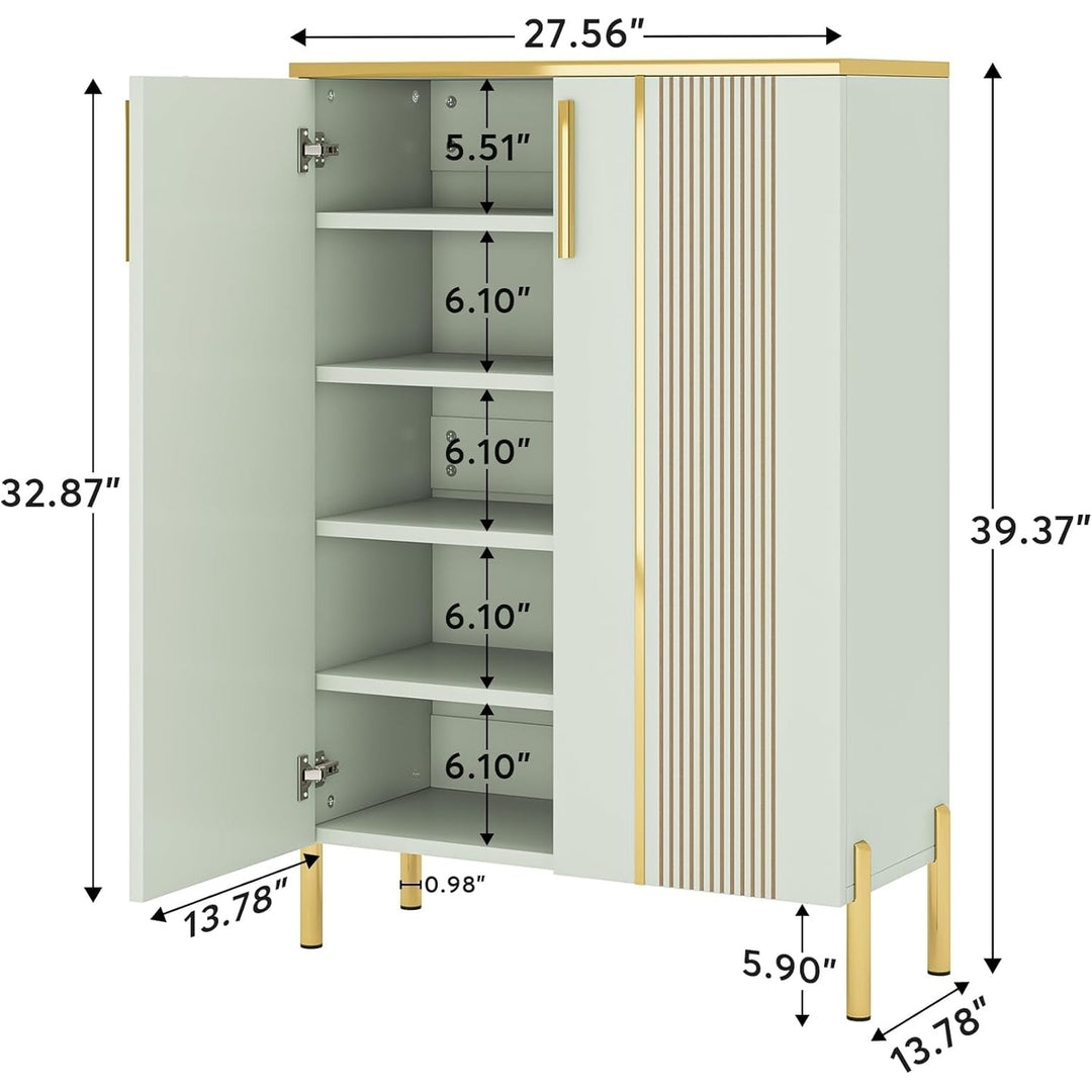 Tribesigns 6-Tier Shoe Storage Cabinet Wood Adjustable Shelves White Organizer Image 7