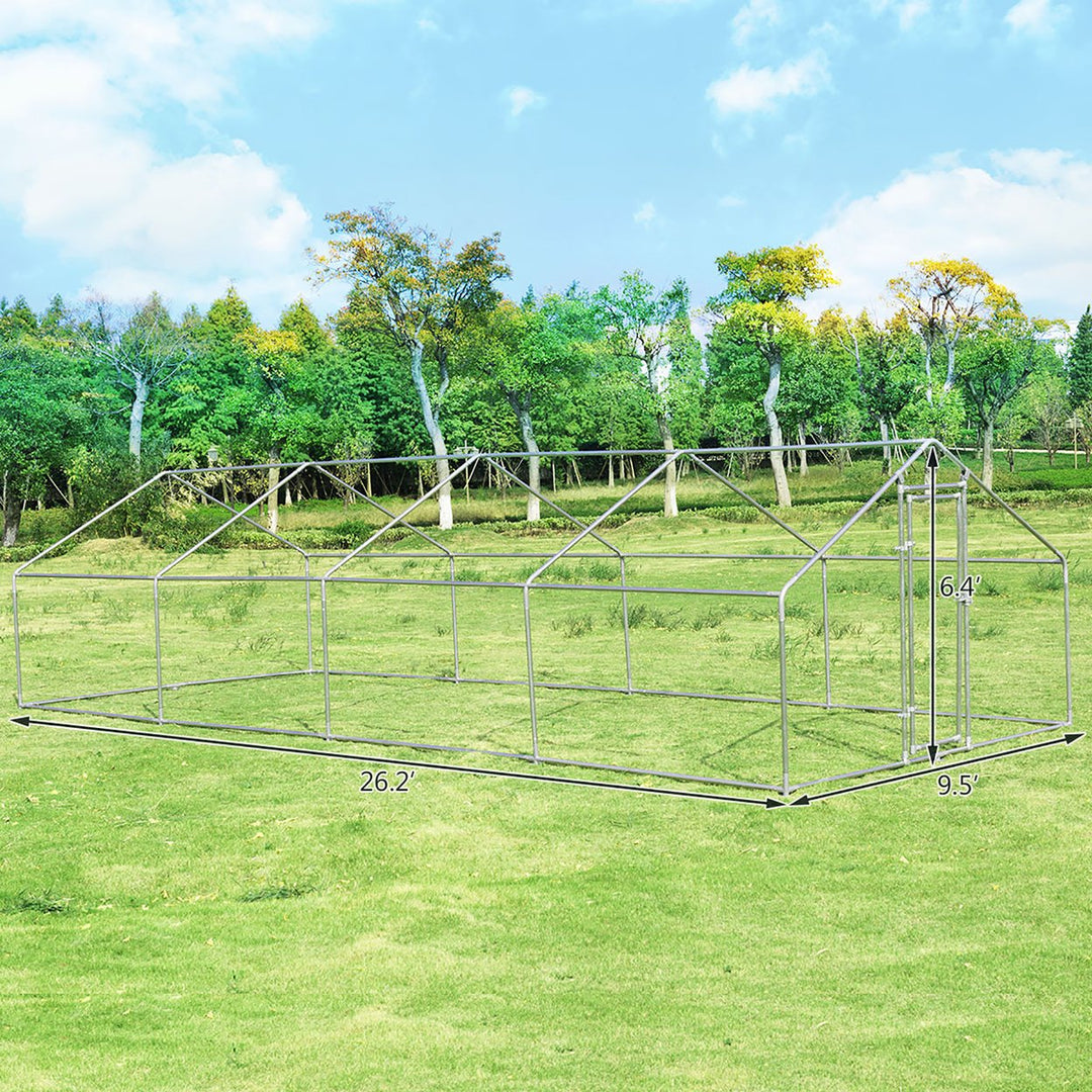 Walk In Chicken Coop Run House Shade Cage 10 X 26 w/Roof Cover Image 3