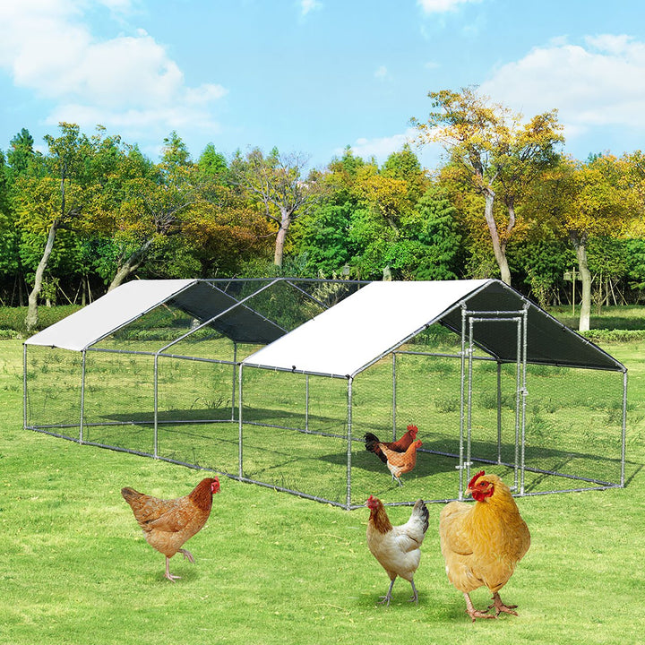 Walk In Chicken Coop Run House Shade Cage 10 X 26 w/Roof Cover Image 4