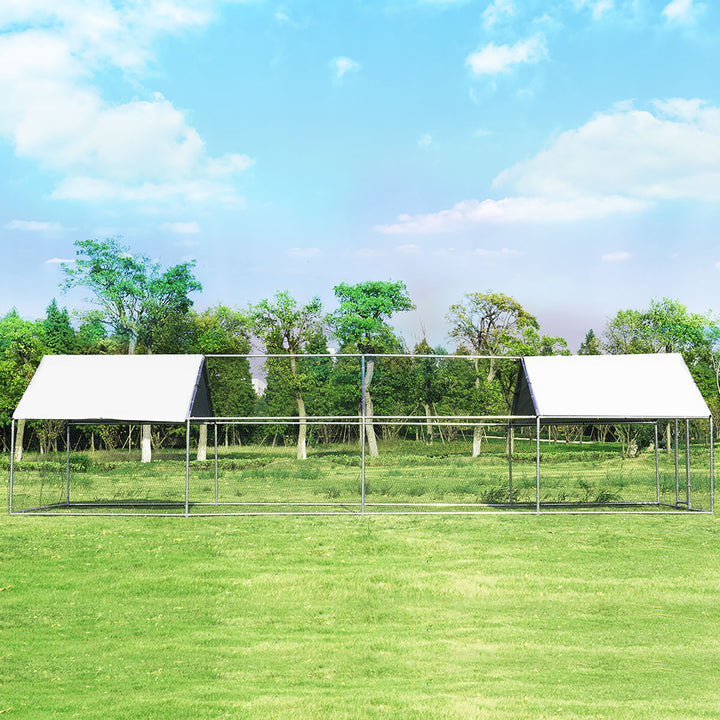 Walk In Chicken Coop Run House Shade Cage 10 X 26 w/Roof Cover Image 10