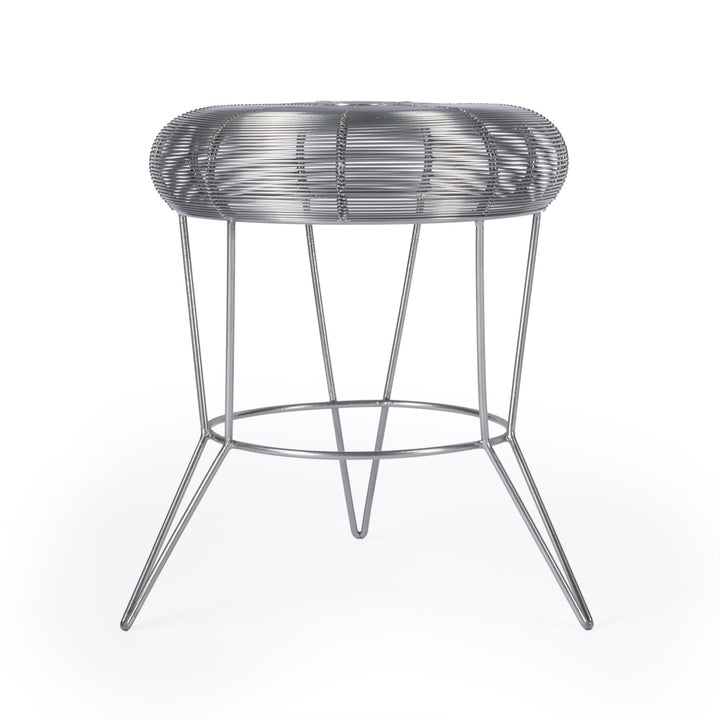 18" Silver Wire Round End Table Image 3