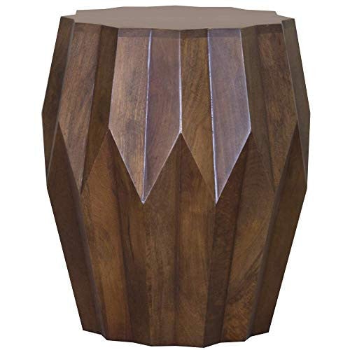 22" Deep Brown And Dark Brown Solid Wood End Table Image 1